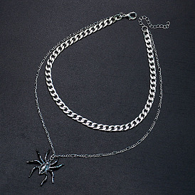 Fashion Simple Halloween Clavicle Chain Personality Funny Spider Multilayer Necklace Female