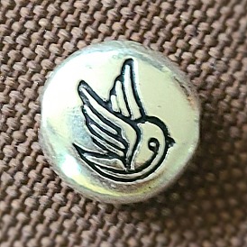 304 billes d'acier inoxydable, avec l'émail, rond plat avec mot et oiseau