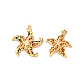 Латунные микро проложить кубического циркония подвески, морская звезда, долговечный, без никеля , реальный 18 k позолоченный