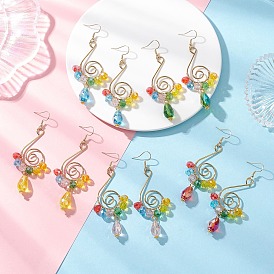 Серьги-подвески из стекла с вихревой спиралью, с фурнитурой для сережек из сплава и железа в тибетском стиле и нержавеющей стали