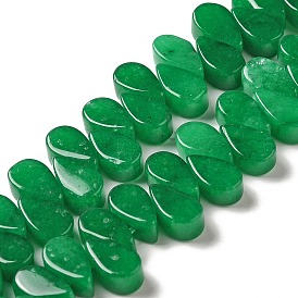 Brins de perles de jade malaisien naturel, teint, larme, top foré