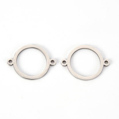 201 Stainless Steel Links Connectors, Laser Cut, Round Ring