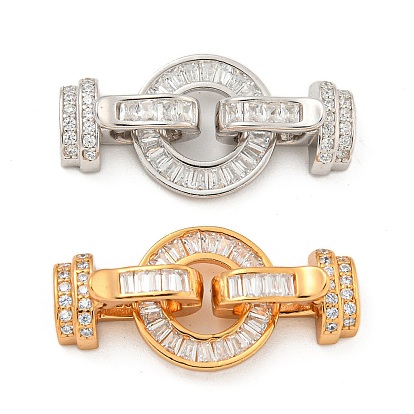 925 Складчатые застежки из стерлингового серебра с микропаве из прозрачного кубического циркония, кольцо