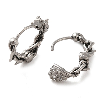 316 Surgical Stainless Steel Hoop Earrings, Branch