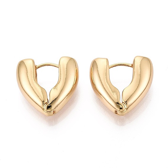 Латунные серьги обруча, сердце, без никеля 