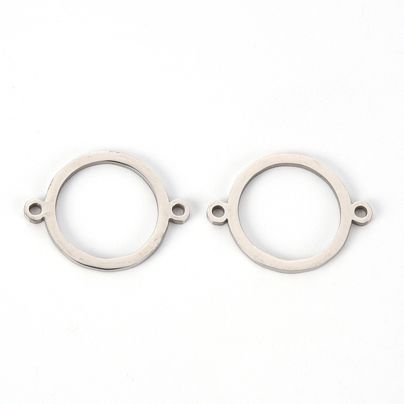 201 Stainless Steel Links Connectors, Laser Cut, Round Ring