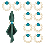 10Pcs Round Wood Beaded Napkin Rings, Napkin Holder Adornment