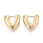 Латунные серьги обруча, сердце, без никеля 