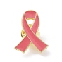 Breast Cancer Awareness Pink Ribbon Enamel Pin, Alloy Badge for Backpack Clothes