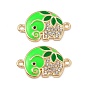 Alloy Crystal Rhinestone Connector Charms, with Enamel, Elephant Links, Light Gold
