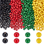 1000pcs 4 perles en bois naturel teintées de couleurs, ronde, sans plomb
