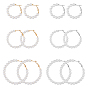 6 пары 6 стильные пластиковые серьги-кольца с имитацией жемчуга и железными штифтами для женщин