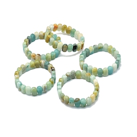 Natural Amazonite Rectangle Beaded Stretch Bracelet, Gemstone Jewelry for Women