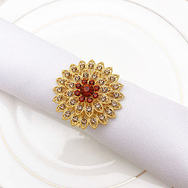 Diamond-encrusted crystal napkin buckle napkin ring alloy napkin ring
