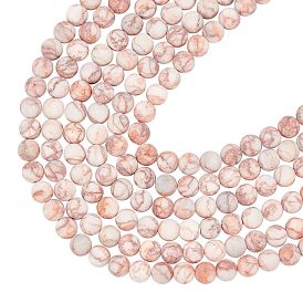 Brins de perles de netstone rouge naturel arricraft, ronde, givré