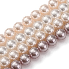 Baking Painted Pearlized Glass Pearl Round Bead Strands