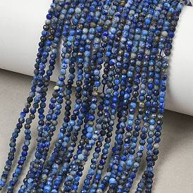 Natural Lapis Lazuli Beads Strands, Faceted, Round