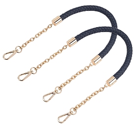 PU Leather Bag Handles, with Alloy Swivel Clasps & Iron Cable Chain, for Bag Straps Replacement Accessories