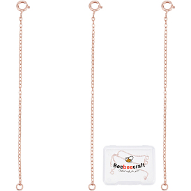 3шт 925 удлинитель цепи из стерлингового серебра, концевые цепи с пружинными застежками, с печатью s925