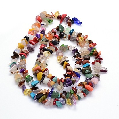 Mixed Stone Beads Strands, Chips