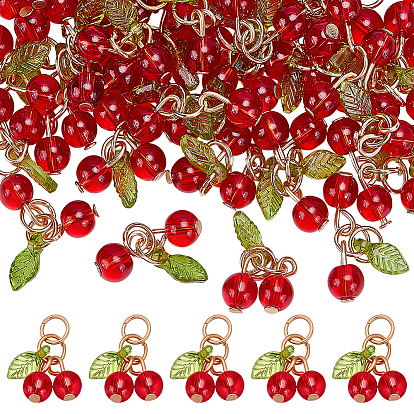 50 кулоны лэмпворк ручной работы, черри прелести, с кольцом из цинкового сплава