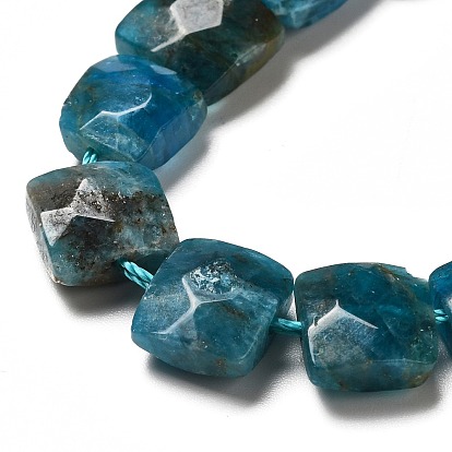 Natural Apatite Beads Strands, Faceted, Square