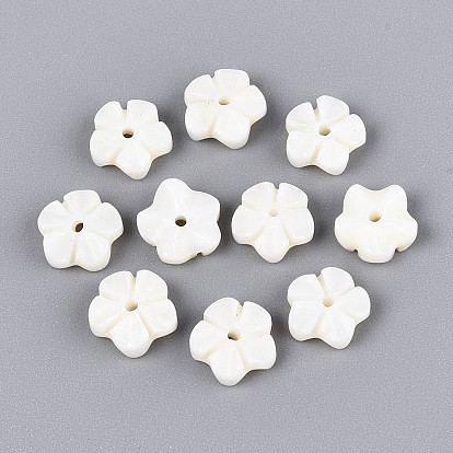 Резные бусины из натуральных пресноводных ракушек, цветок