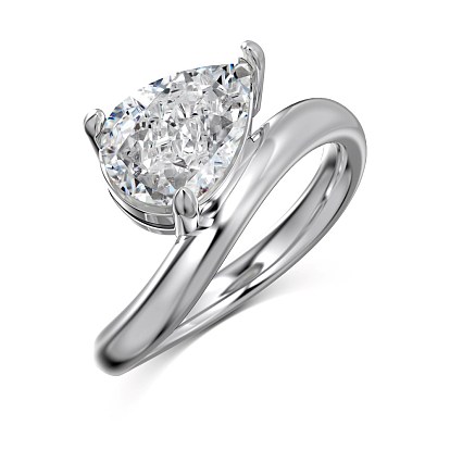 Кольца-капли с родиевым покрытием из стерлингового серебра с микропаве из кубических цирконий для женщин