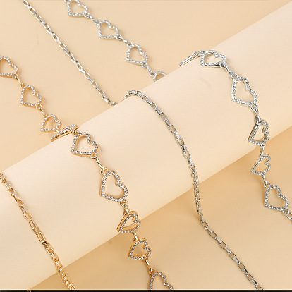 Сплав кристалл горный хрусталь сердце ссылка талия тело цепи, бикини украшения для женщин