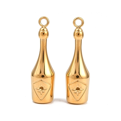 304 Настройки горный хрусталь из нержавеющей стали кулон, бутылка, без свинца и без кадмия, ионное покрытие (ip)