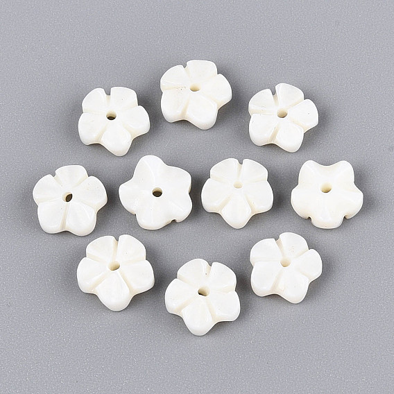 Резные бусины из натуральных пресноводных ракушек, цветок