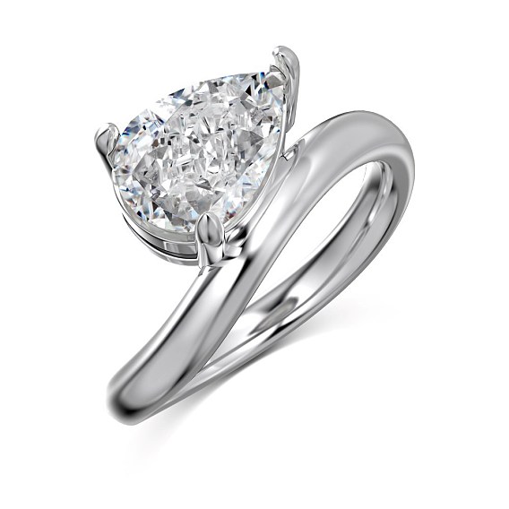 Кольца-капли с родиевым покрытием из стерлингового серебра с микропаве из кубических цирконий для женщин