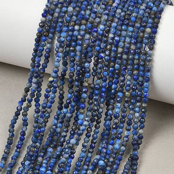Natürlicher Lapislazuli Perlenstränge, facettiert, Runde