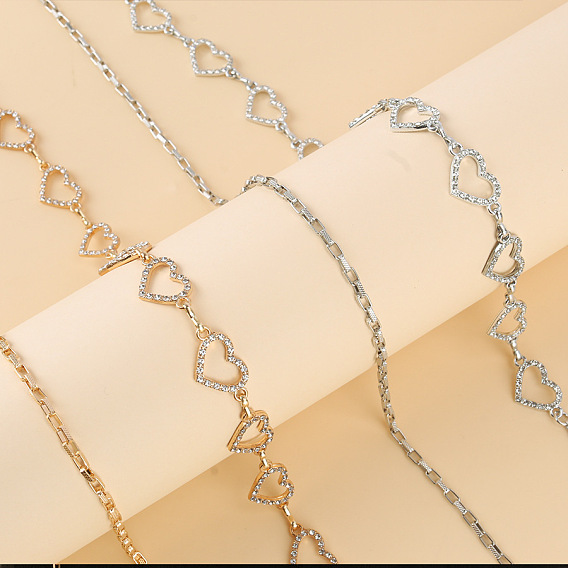 Сплав кристалл горный хрусталь сердце ссылка талия тело цепи, бикини украшения для женщин