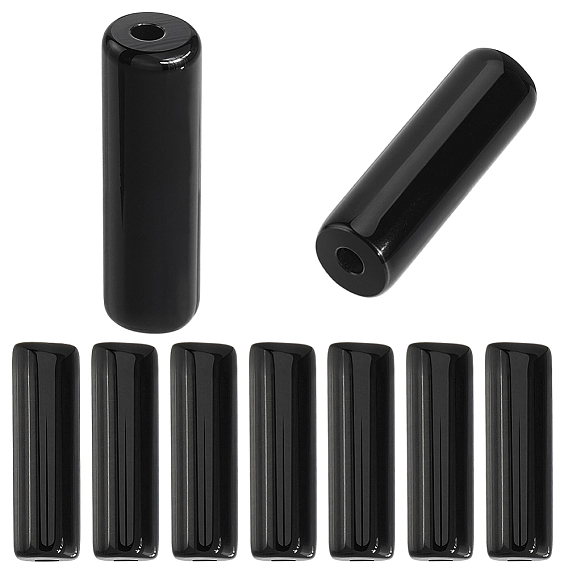 1 нити бусин из натурального черного оникса, класс А, окрашенная и подогревом, колонка