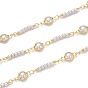 Handmade Brass Chains, with Acrylic Imitation Pearl and Spool, Long-Lasting Plated, Soldered