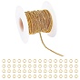 ARRICRAFT Brass Curb Chains, Twisted Chains, Diamond Cut Chains, Soldered, Faceted, Long-Lasting Plated, Real 18K Gold Plated, with Spool