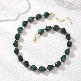 Двухцветные акриловые витые бусины-ожерелья, с цинковым сплавом застежками омаров коготь, золотые