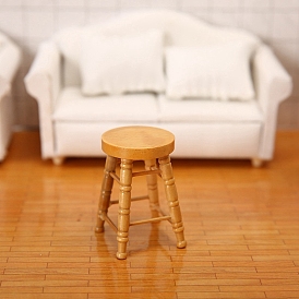 Мини-модель мебели из деревянного табурета, миниатюрные аксессуары для кукольного домика