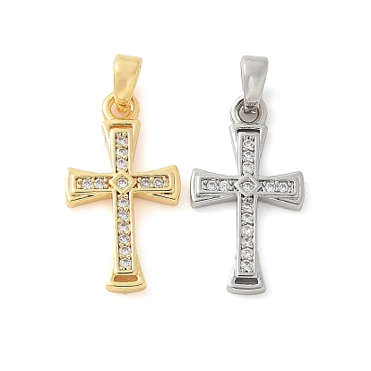 Латунные микро проложить кубического циркония подвески, без кадмия, без никеля и без свинца, крест прелести