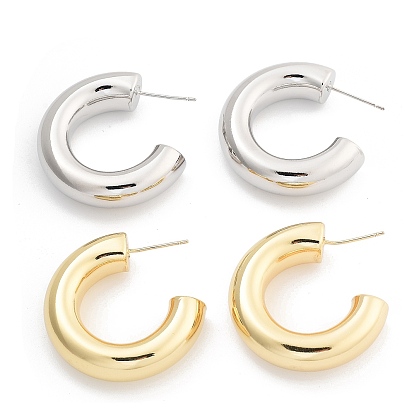 Серьги-гвоздики из латуни с реечным покрытием, без кадмия и без свинца, долговечный, c-образный