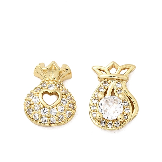 Кабошоны из прозрачных кубических цирконий в форме мешочка из латуни, ногтей декоративные аксессуары, долговечный, без никеля 