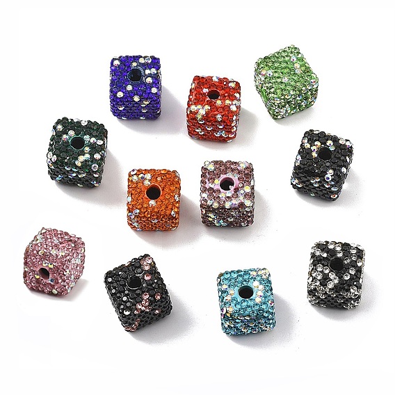 Бусины из полимерной глины в форме куба со стразами, для ювелирных изделий diy, украшения из ручек и телефонных цепочек