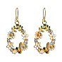 Colorful Butterfly and Bee Oil Drop Alloy Earrings with Diamonds for Women