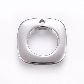 304 Stainless Steel Charms, Square