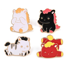 Булавки с конской эмалью, булавки для лацканов из сплава для одежды рюкзака, золотой свет