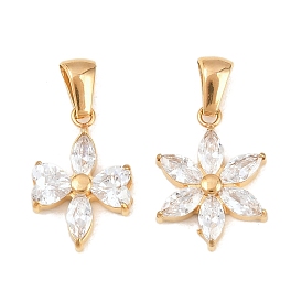 316 Подвески из хирургической нержавеющей стали и прозрачного кубического циркония, , вакуумное покрытие pvd