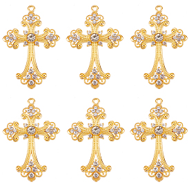 10шт. сплав большие готические подвески, без кадмия и без свинца, со стразами, крестик