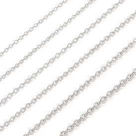 Rhodium Plated 925 Sterling Silver Cable Chains, Soldered