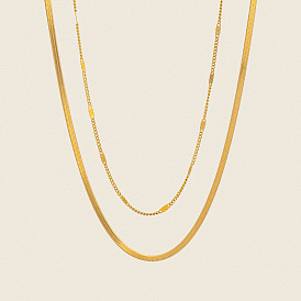 Европейские 304 цепочки из нержавеющей стали, двухслойные ожерелья